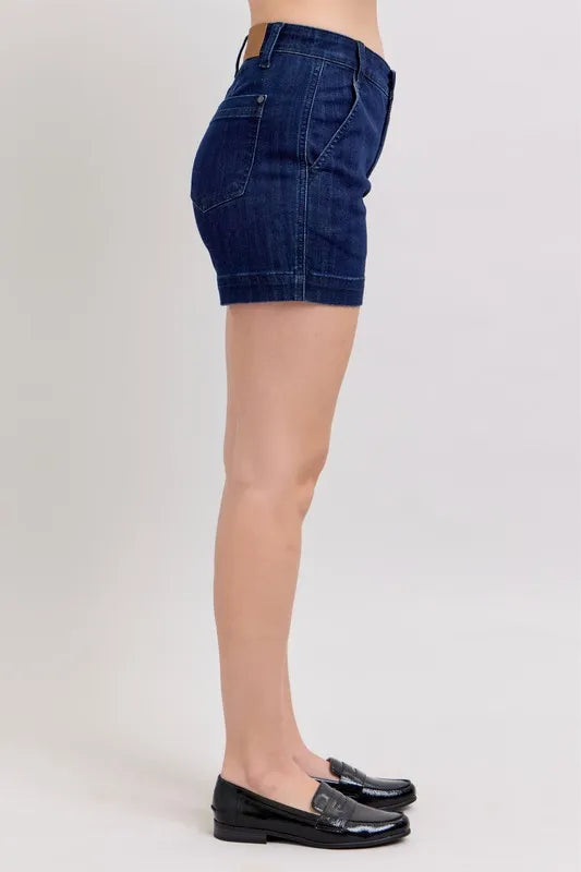 Judy Blue Full Size High Waist Denim Shorts Plus Size - Pretty Petty Co