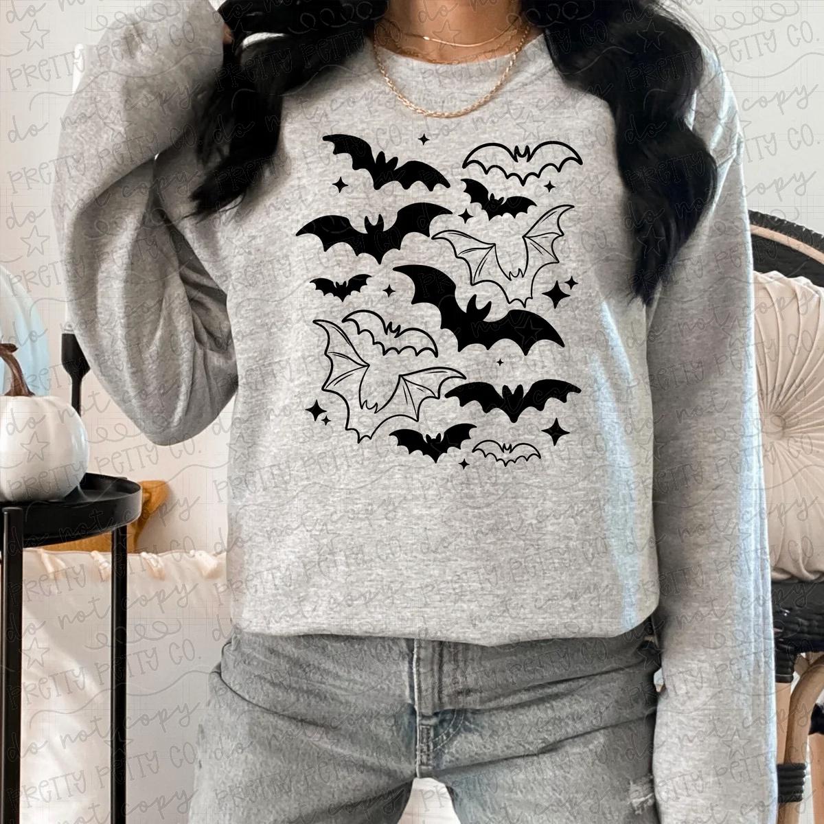Spooky Bats Halloween Graphic Tee | Trendy Gothic Bat Shirt | Women’s Halloween Tee