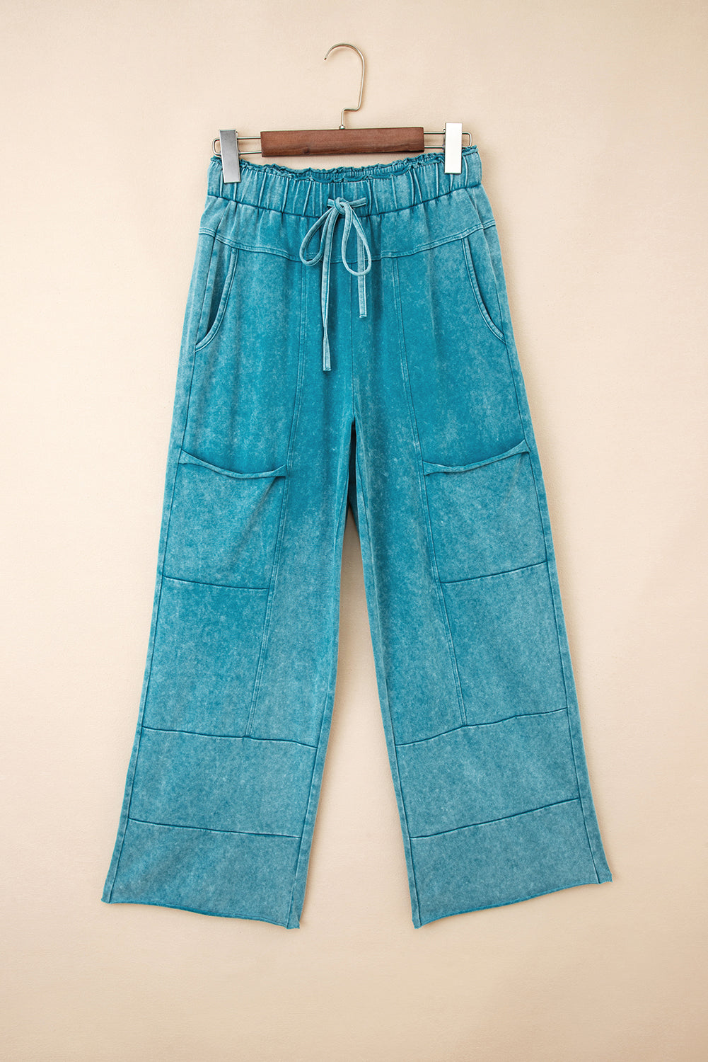 Wild Ginger  Mineral Wash Knot High Waist Raw Hem Pants - Pretty Petty Co