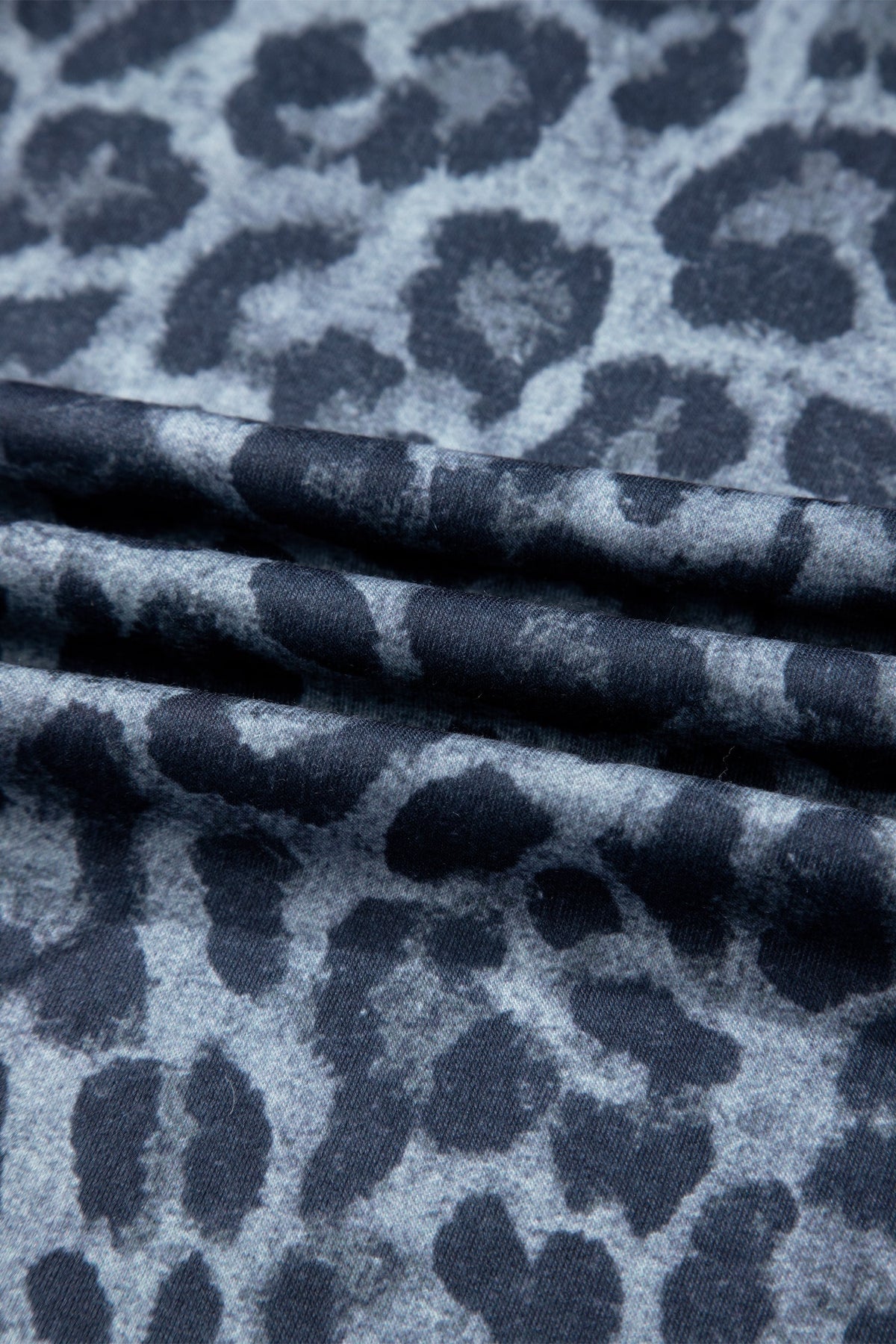 Gray Wild Leopard Print Frilled Detail Drawstring Wide Leg Pants - Pretty Petty Co