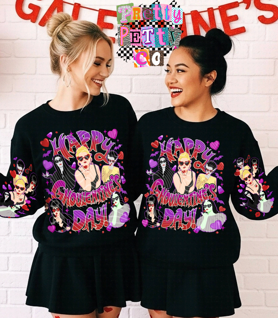 Happy Ghoulentines Day Graphic Tee, Ghoul Girls Design Shirt, Gildan T-Shirt, Youth & Adult Sizing, DTF Printed - Pretty Petty Co