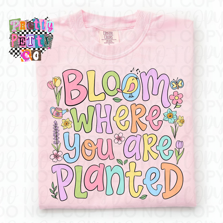 Bloom Where You Are Planted Shirt – Floral Inspirational Graphic Tee - Pretty Petty Co