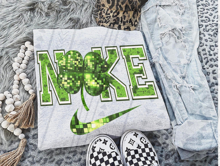 Shamrock Swoosh St. Patrick’s Day Shirt – Lucky Clover Graphic Tee – Gildan Unisex Adult & Youth – DTF Printed Irish Holiday Shirt - Pretty Petty Co