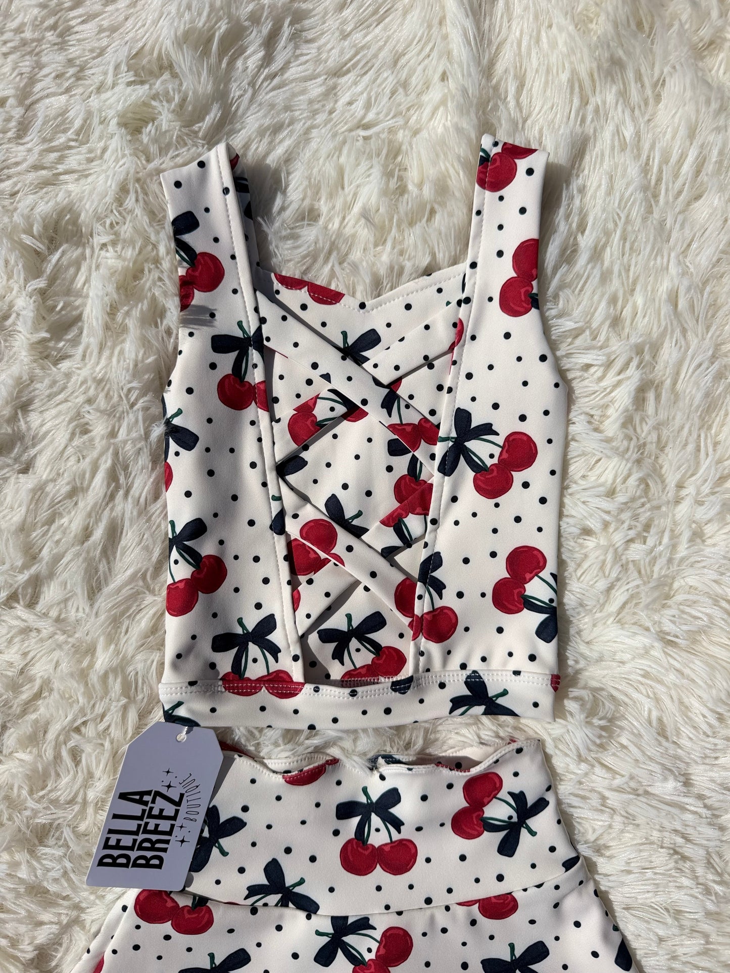 Cherry Kiss Yoga Skirt Set
