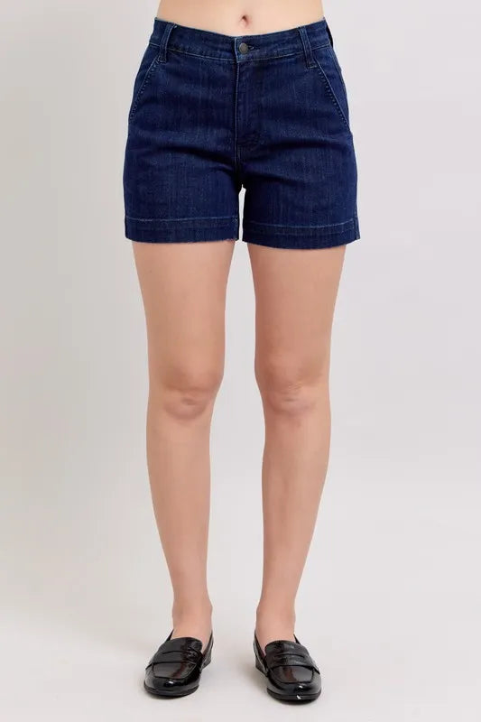 Judy Blue Full Size High Waist Denim Shorts Plus Size - Pretty Petty Co