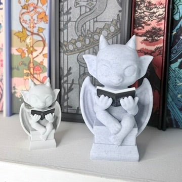 3d Printed Cute Gargoyle Reading a Book Bookshelf Decor - Pretty Petty Co