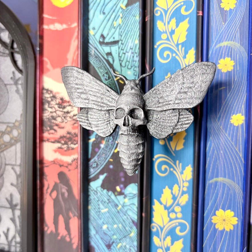 3d Printed Moth Book Spine Hugger Bookshelf Decor - Pretty Petty Co