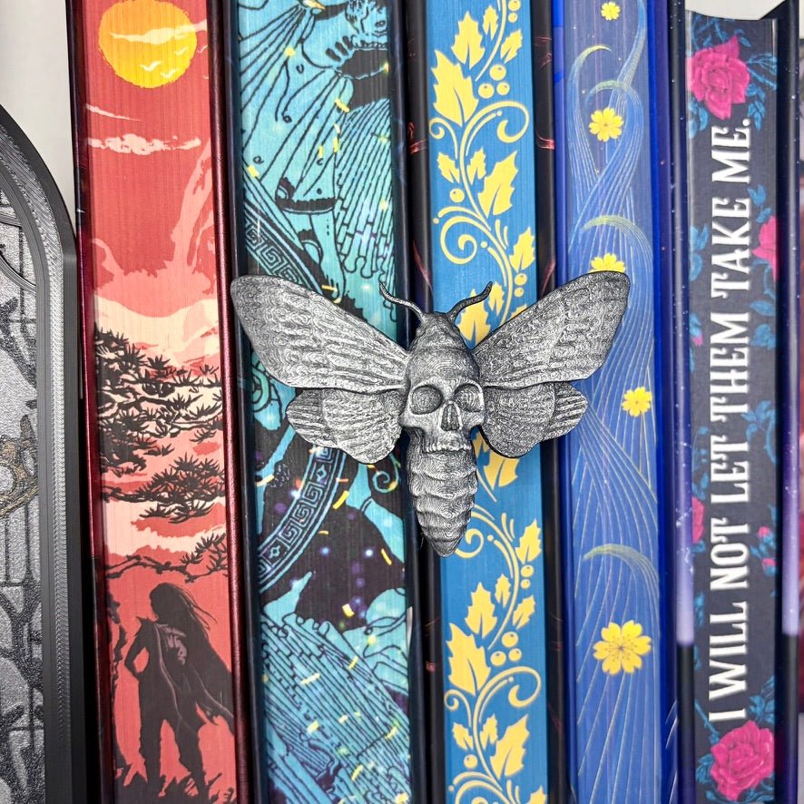 3d Printed Moth Book Spine Hugger Bookshelf Decor - Pretty Petty Co