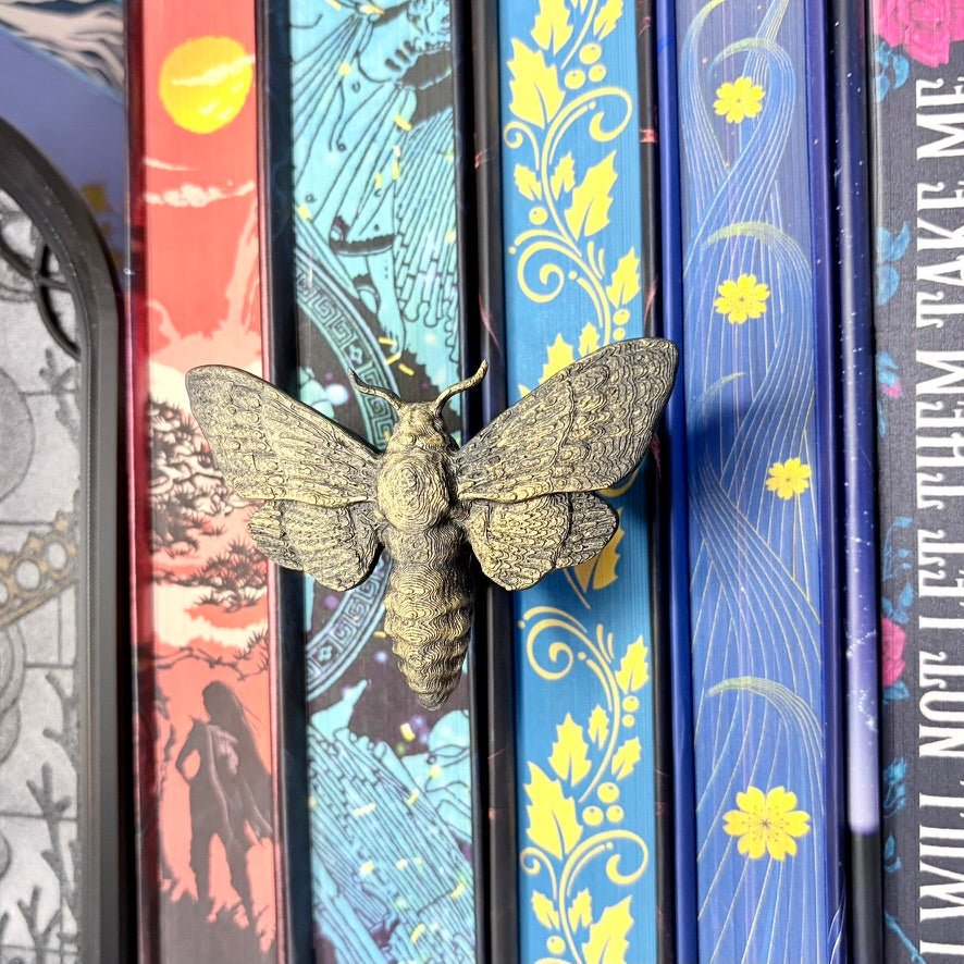 3d Printed Moth Book Spine Hugger Bookshelf Decor - Pretty Petty Co