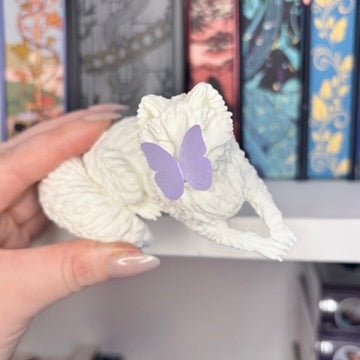 3d Printed Perchling Fox with Butterfly Bookshelf Decor - Pretty Petty Co