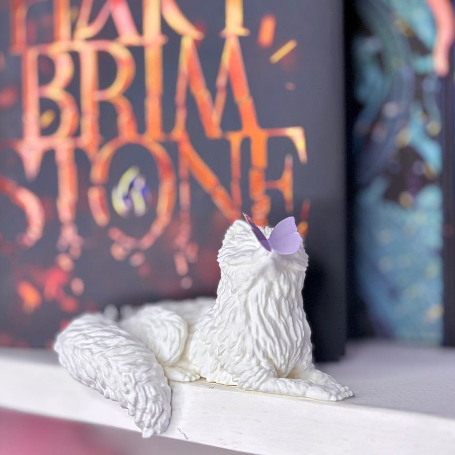 3d Printed Perchling Fox with Butterfly Bookshelf Decor - Pretty Petty Co