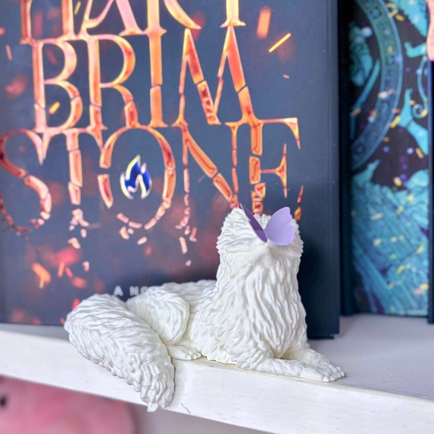 3d Printed Perchling Fox with Butterfly Bookshelf Decor - Pretty Petty Co