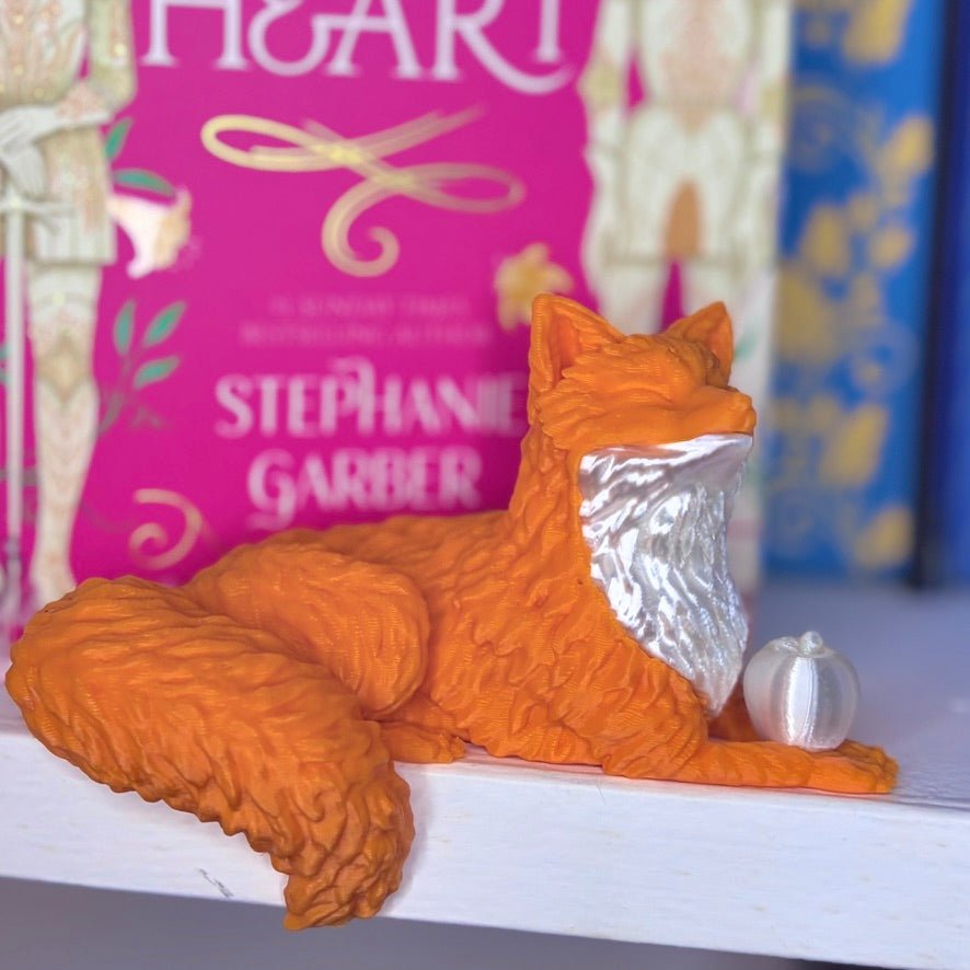3d Printed Perchling OUABH Inspired Fox with Apple Bookshelf Decor - Pretty Petty Co