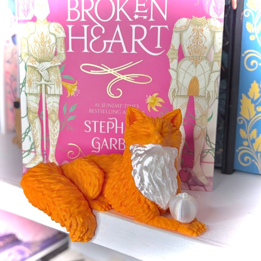 3d Printed Perchling OUABH Inspired Fox with Apple Bookshelf Decor - Pretty Petty Co