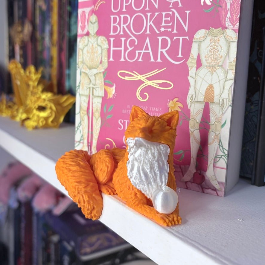 3d Printed Perchling OUABH Inspired Fox with Apple Bookshelf Decor - Pretty Petty Co