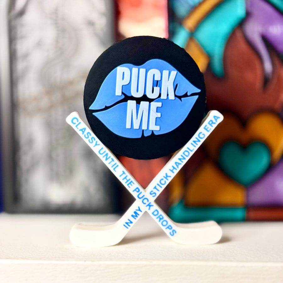 3d Printed Puck Me Shelf Decor - Hockey Romance - Pretty Petty Co