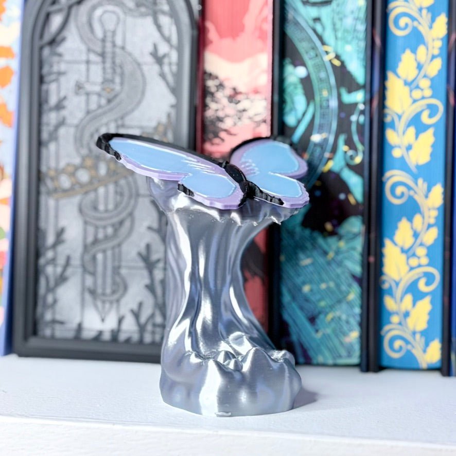 3d Printed Quicksilver Butterfly Bookshelf Decor - Pretty Petty Co