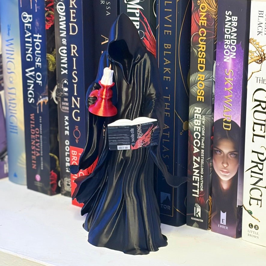 3D Printed Reaper Reading a Book  – Customizable Bookish Decor - Pretty Petty Co