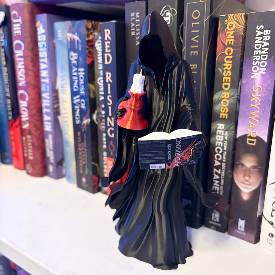 3D Printed Reaper Reading a Book  – Customizable Bookish Decor - Pretty Petty Co