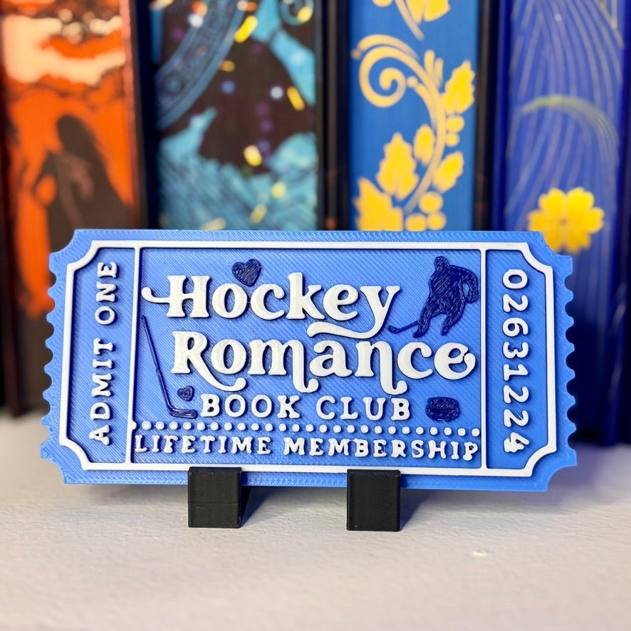 3d Printed Shelf Trope Ticket - Hockey Romance - Pretty Petty Co