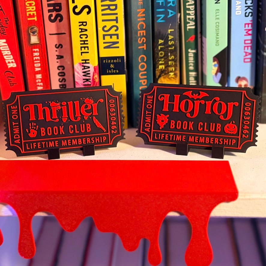 3d Printed Shelf Trope Ticket - Horror Book Club - Pretty Petty Co
