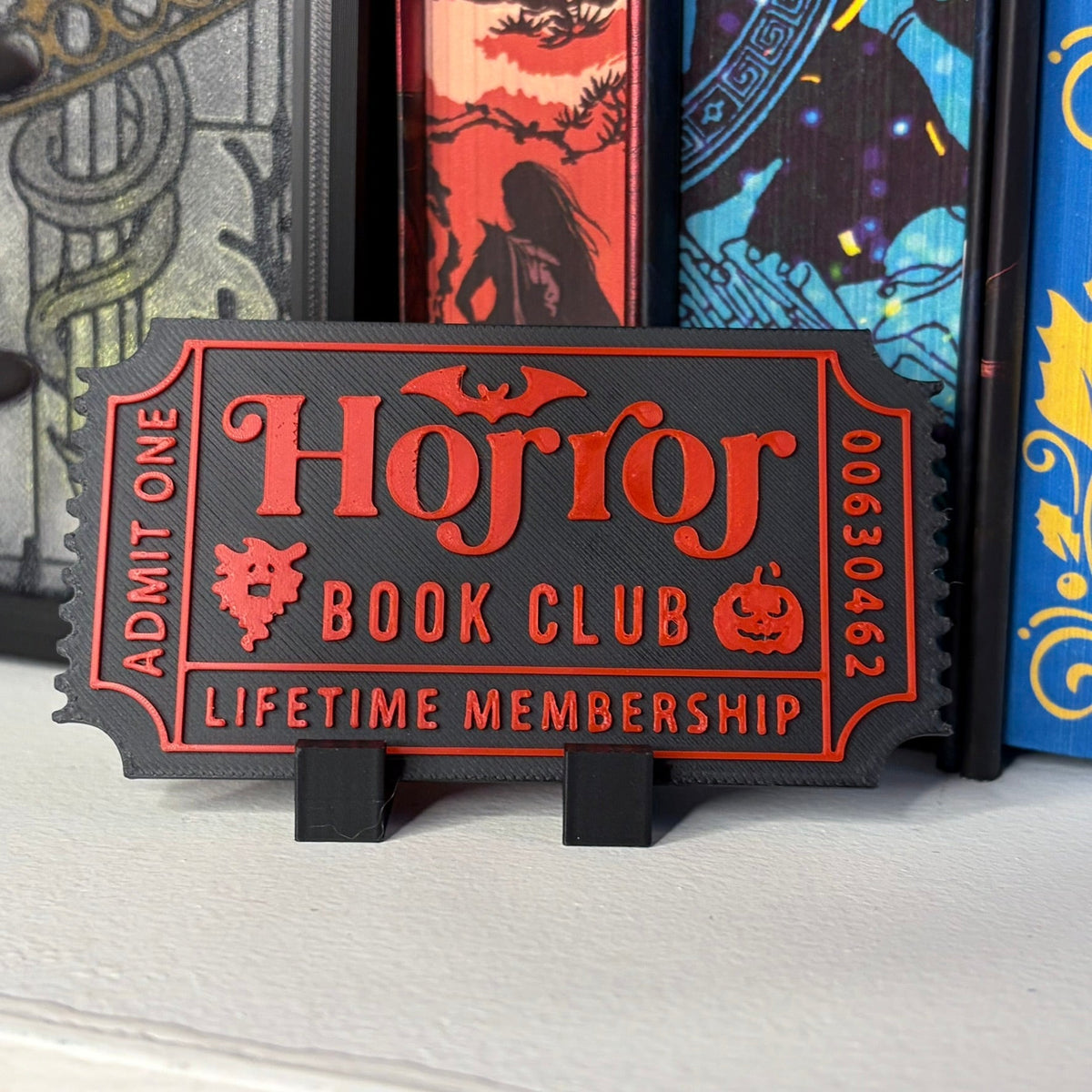3d Printed Shelf Trope Ticket - Horror Book Club - Pretty Petty Co