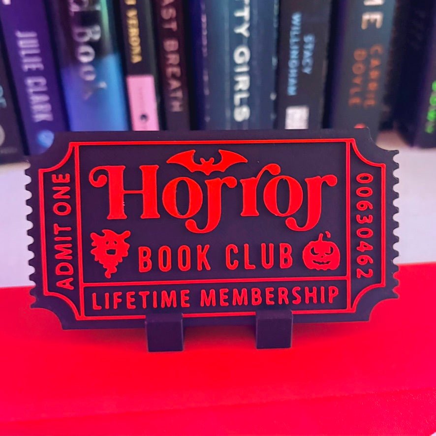 3d Printed Shelf Trope Ticket - Horror Book Club - Pretty Petty Co