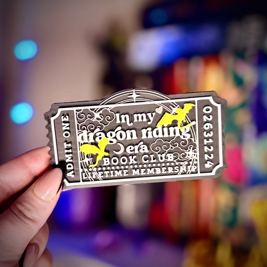 3d Printed Shelf Trope Ticket - In My Dragon Riding Era - Pretty Petty Co
