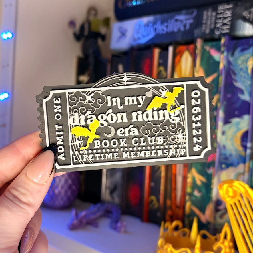 3d Printed Shelf Trope Ticket - In My Dragon Riding Era - Pretty Petty Co