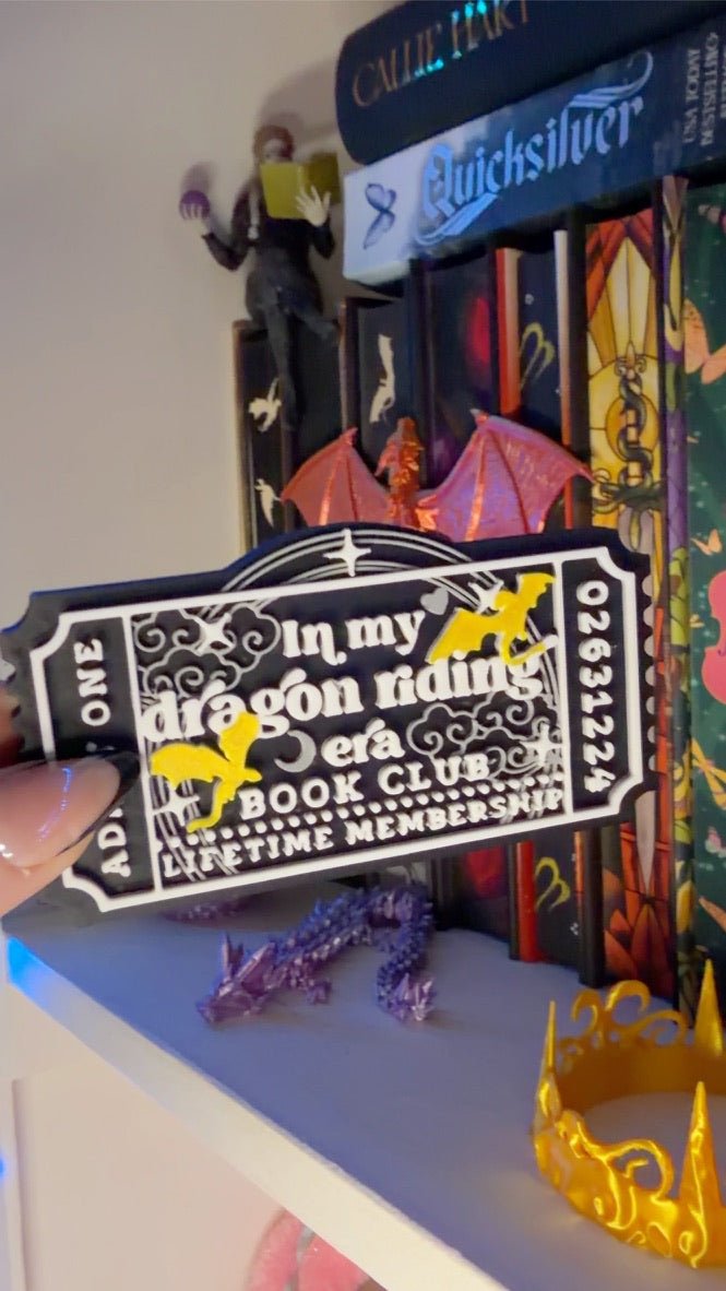 3d Printed Shelf Trope Ticket - In My Dragon Riding Era - Pretty Petty Co