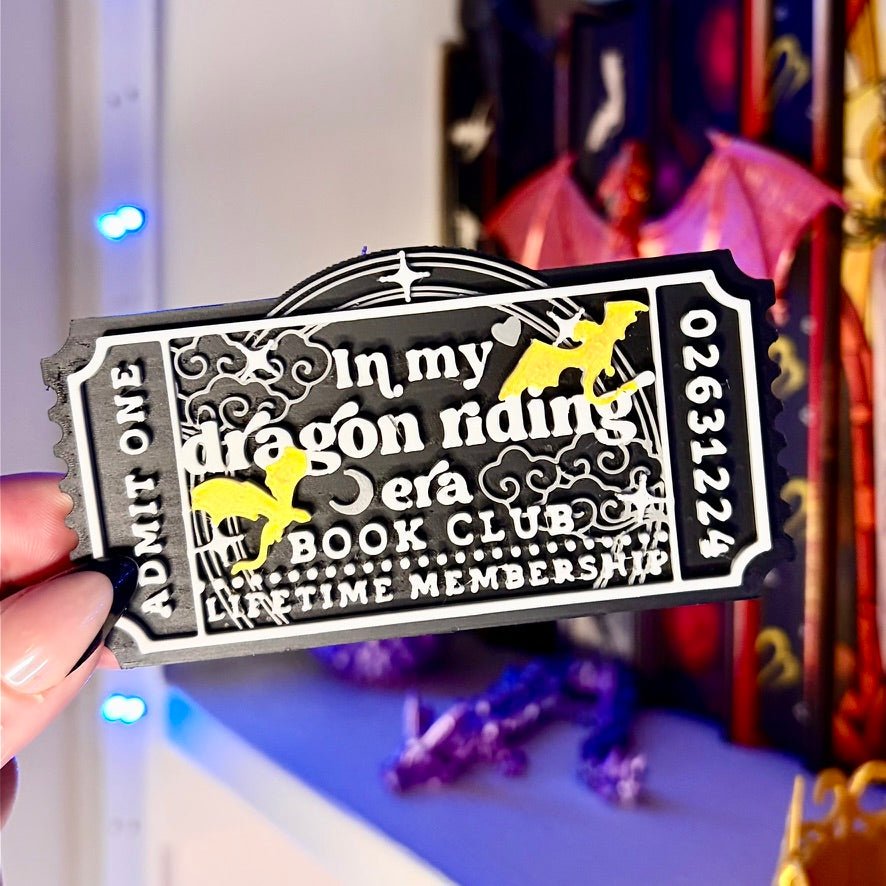 3d Printed Shelf Trope Ticket - In My Dragon Riding Era - Pretty Petty Co