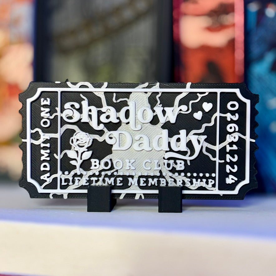 3d Printed Shelf Trope Ticket - Shadow Daddy Book Club - Pretty Petty Co