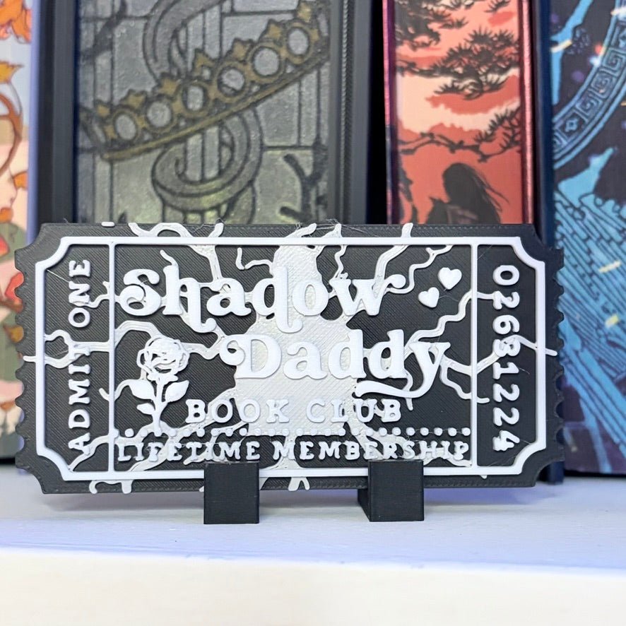 3d Printed Shelf Trope Ticket - Shadow Daddy Book Club - Pretty Petty Co
