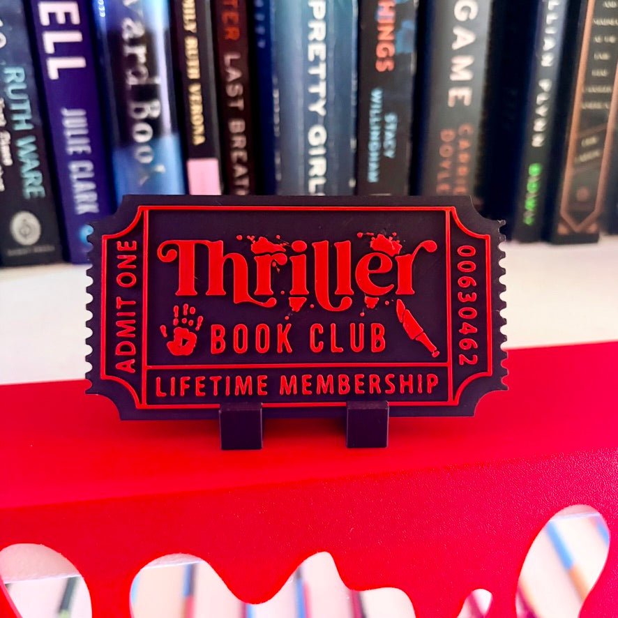 3d Printed Shelf Trope Ticket - Thriller Book Club - Pretty Petty Co