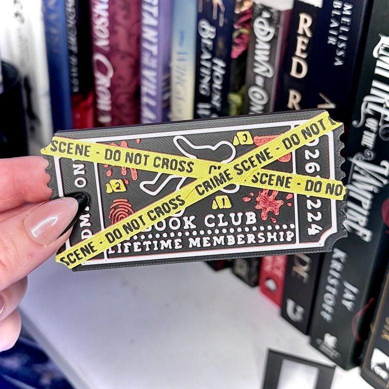 3d Printed Shelf Trope Ticket - True Crime Book Club - Pretty Petty Co