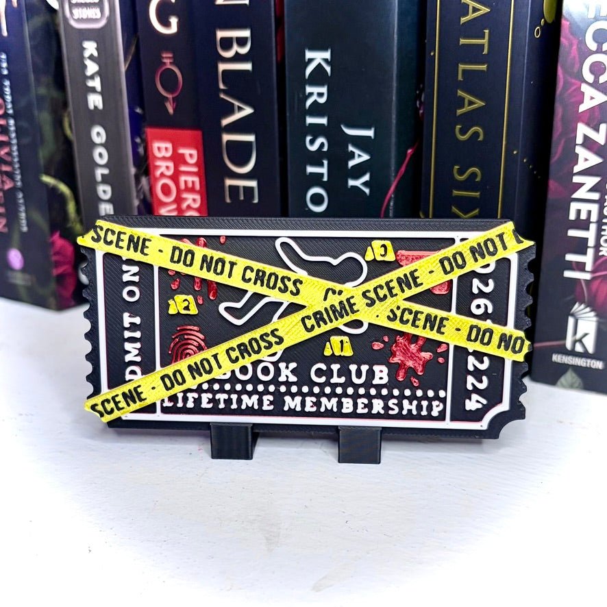 3d Printed Shelf Trope Ticket - True Crime Book Club - Pretty Petty Co