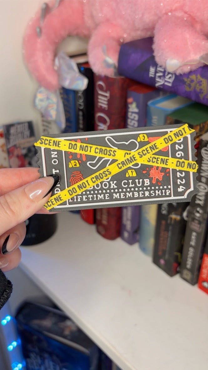 3d Printed Shelf Trope Ticket - True Crime Book Club