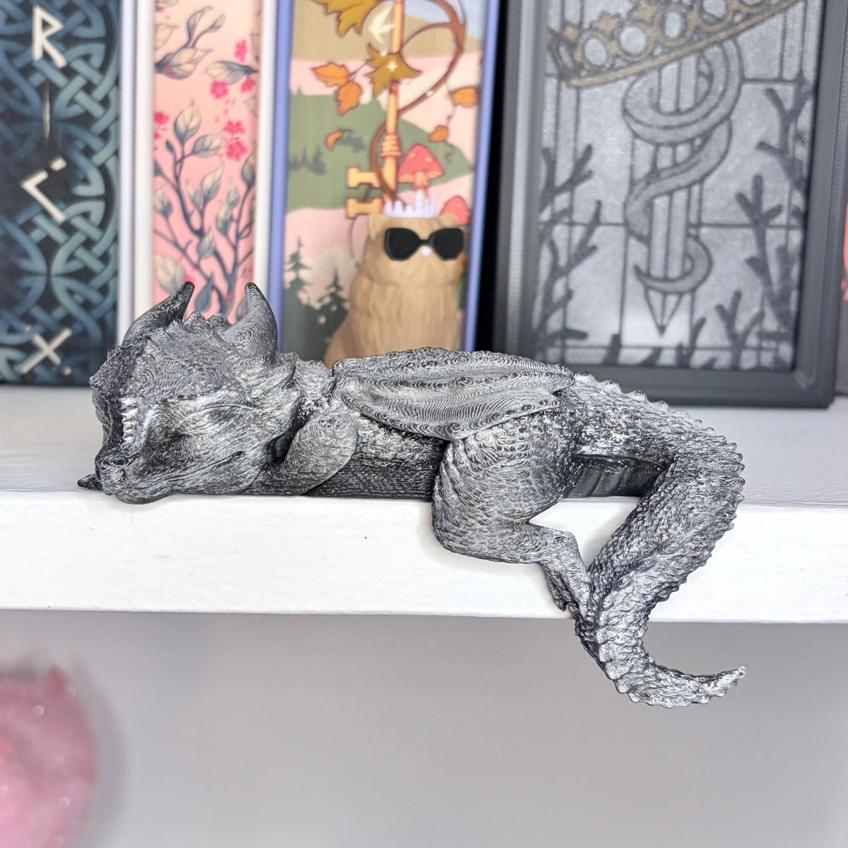 3d Printed Sleeping Dragon Bookshelf Decoration - Pretty Petty Co