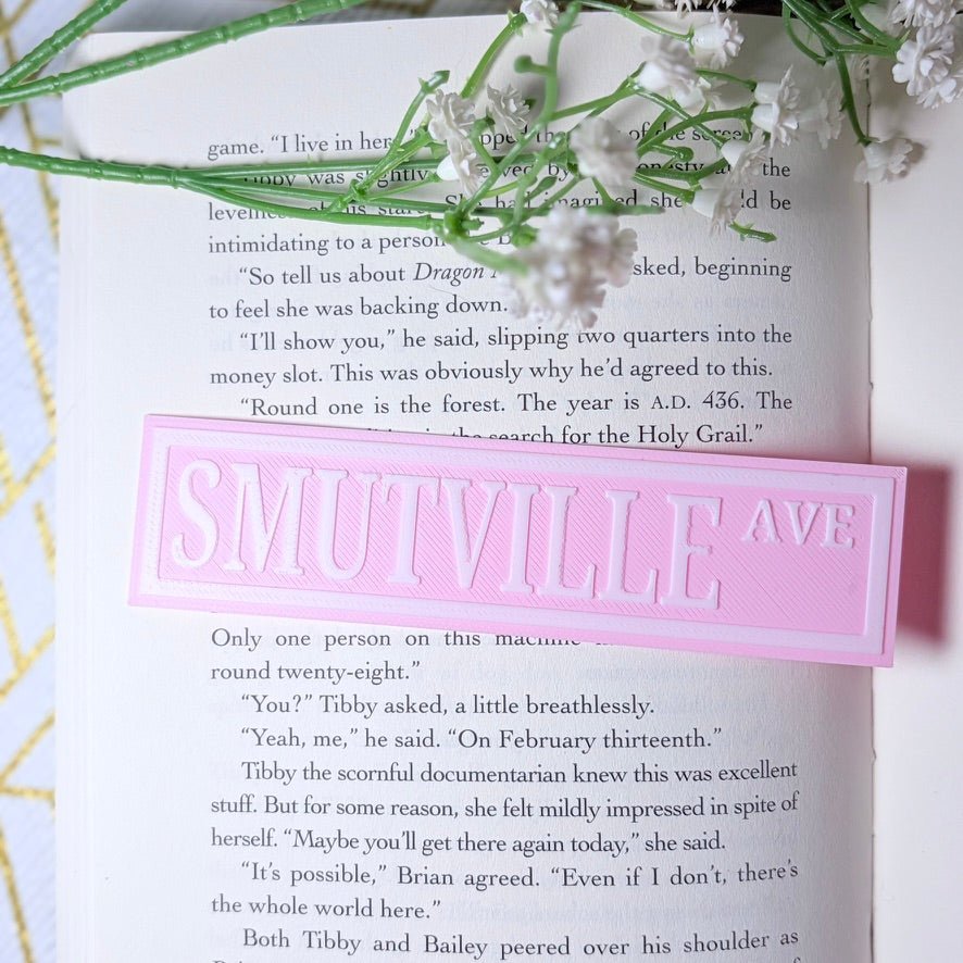 3d Printed Smutville Ave Bookmark - Pretty Petty Co