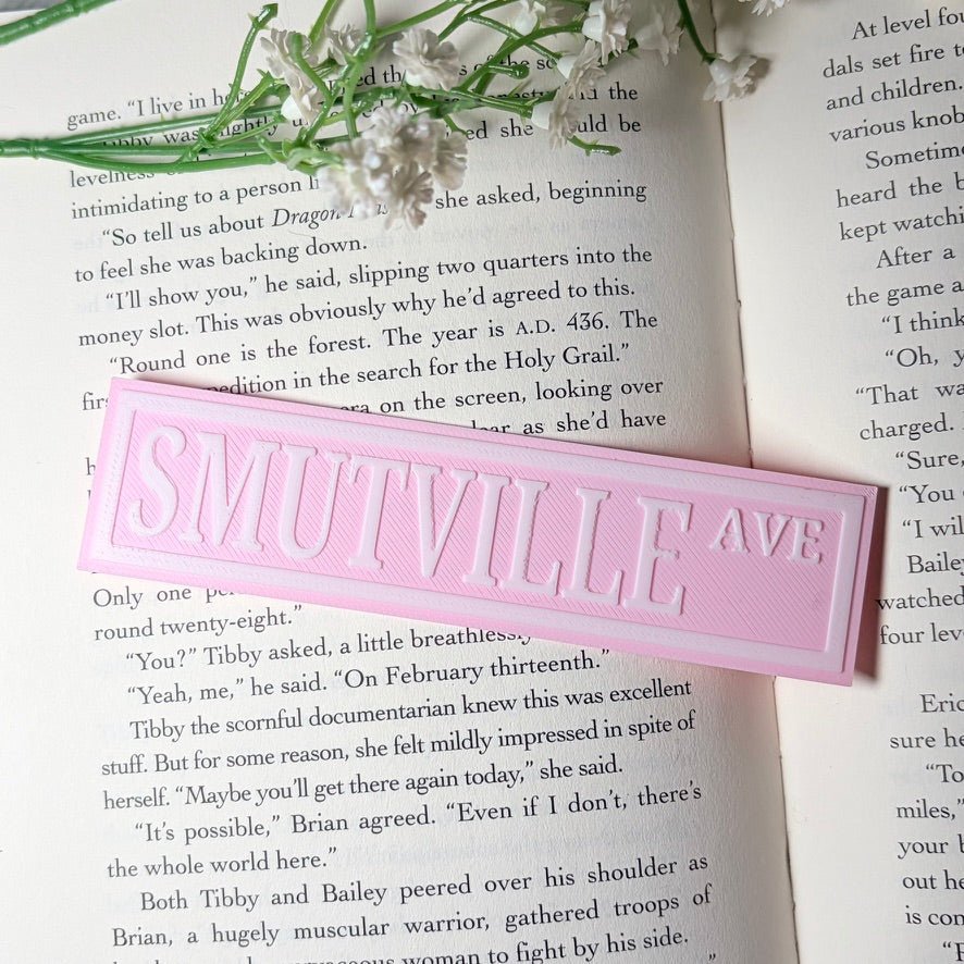 3d Printed Smutville Ave Bookmark - Pretty Petty Co