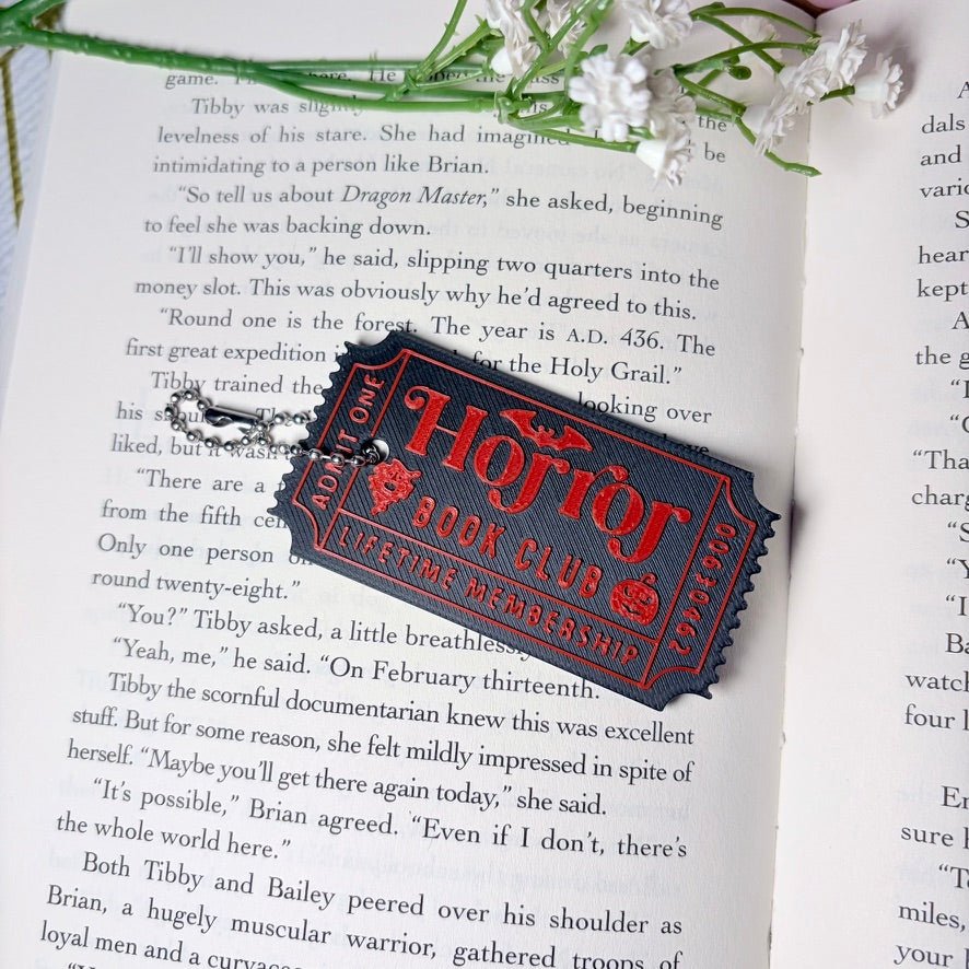 3D Printed Thin Horror Ticket Keychain | Chain Clasp - Pretty Petty Co