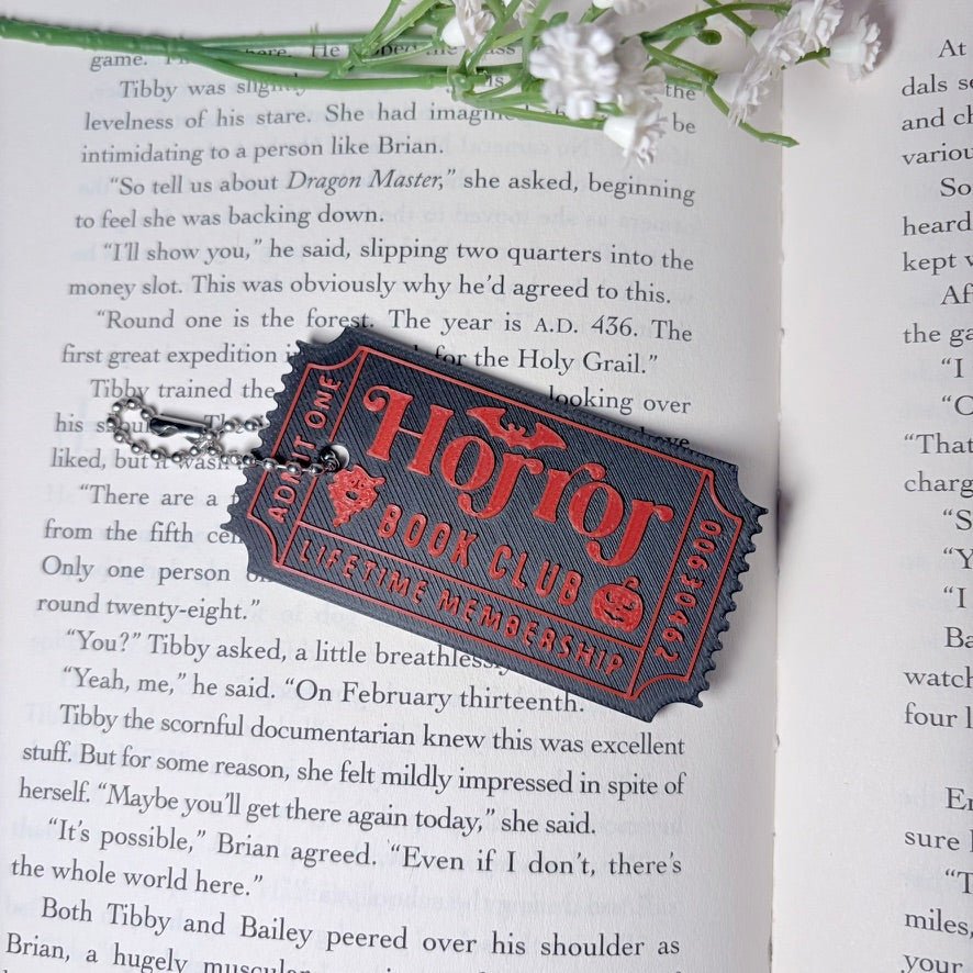 3D Printed Thin Horror Ticket Keychain | Chain Clasp - Pretty Petty Co