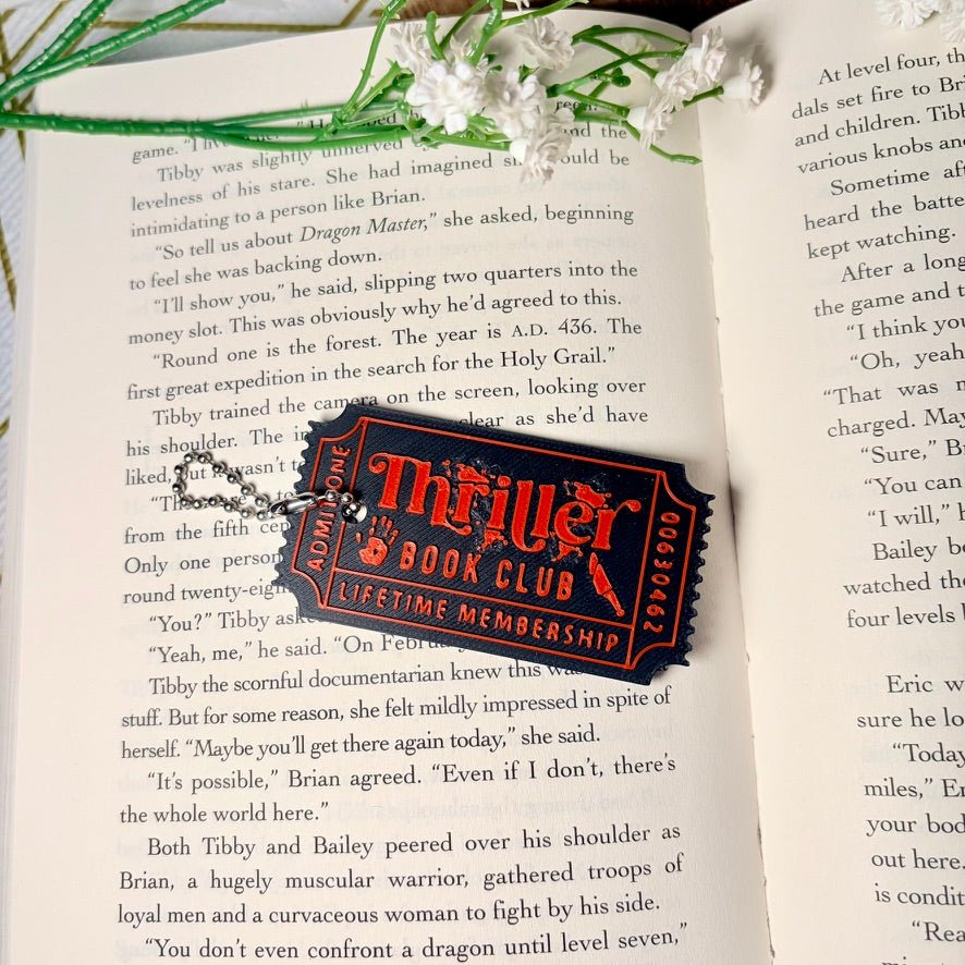 3D Printed Thin Thriller Ticket Keychain | Chain Clasp - Pretty Petty Co