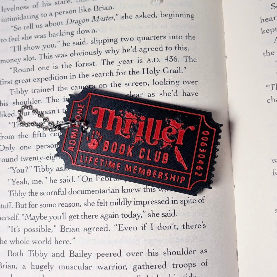 3D Printed Thin Thriller Ticket Keychain | Chain Clasp - Pretty Petty Co