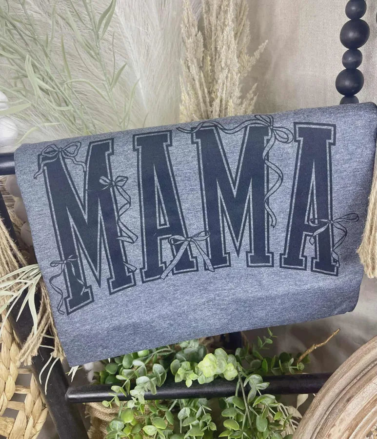 MAMA with Bows (Gildan Softstyle Tee) - Pretty Petty Co
