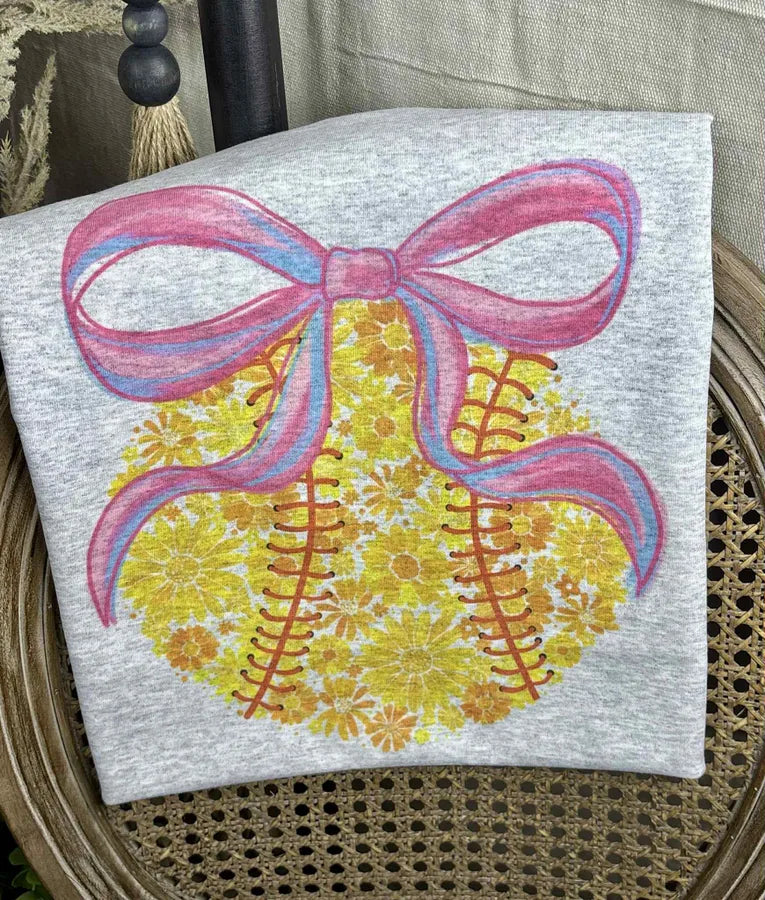 Softball with a Bow (Gildan Tee) - Pretty Petty Co