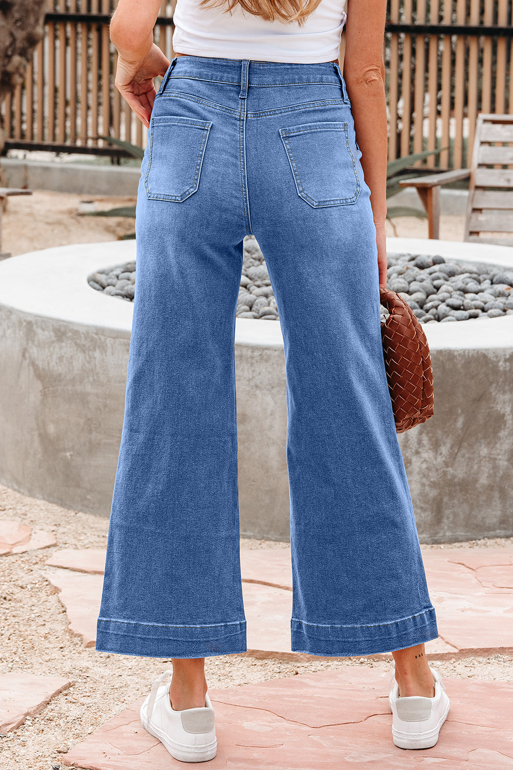 Breen Cropped High Rise Wide Leg Jeans - Pretty Petty Co