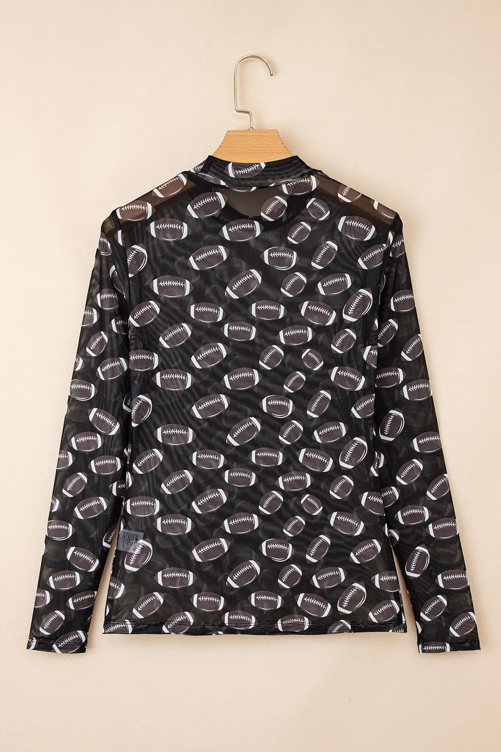 Brown Game Day Football Mesh Sheer Long Sleeve Top - Pretty Petty Co
