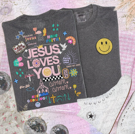Jesus Loves You Shirt, Christian Faith Graphic Tee, Inspirational Minimal Worship T Shirt