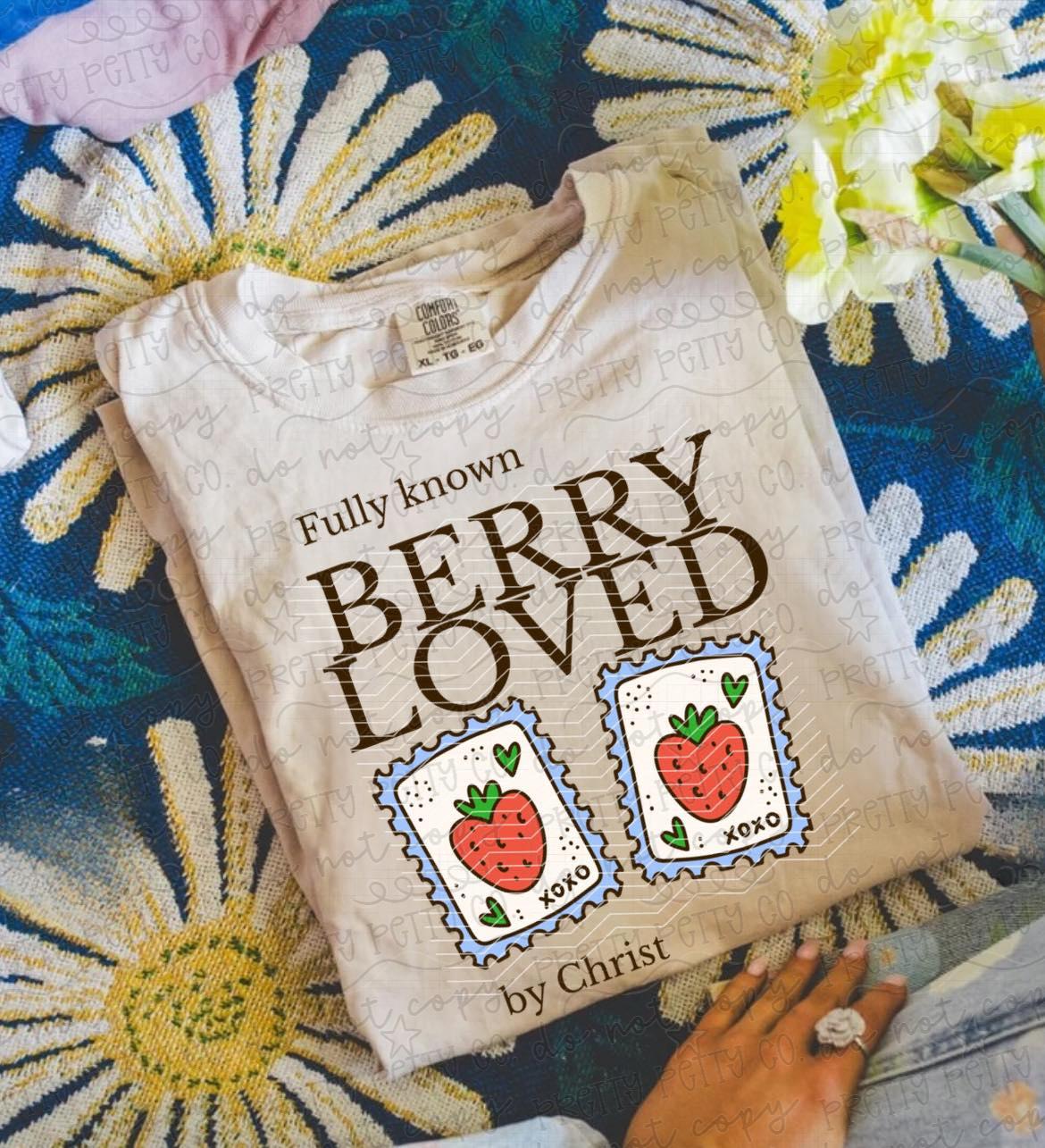 Berry Loved Shirt, Christian Faith Graphic Tee, Cute Inspirational Love of God T Shirt - Pretty Petty Co
